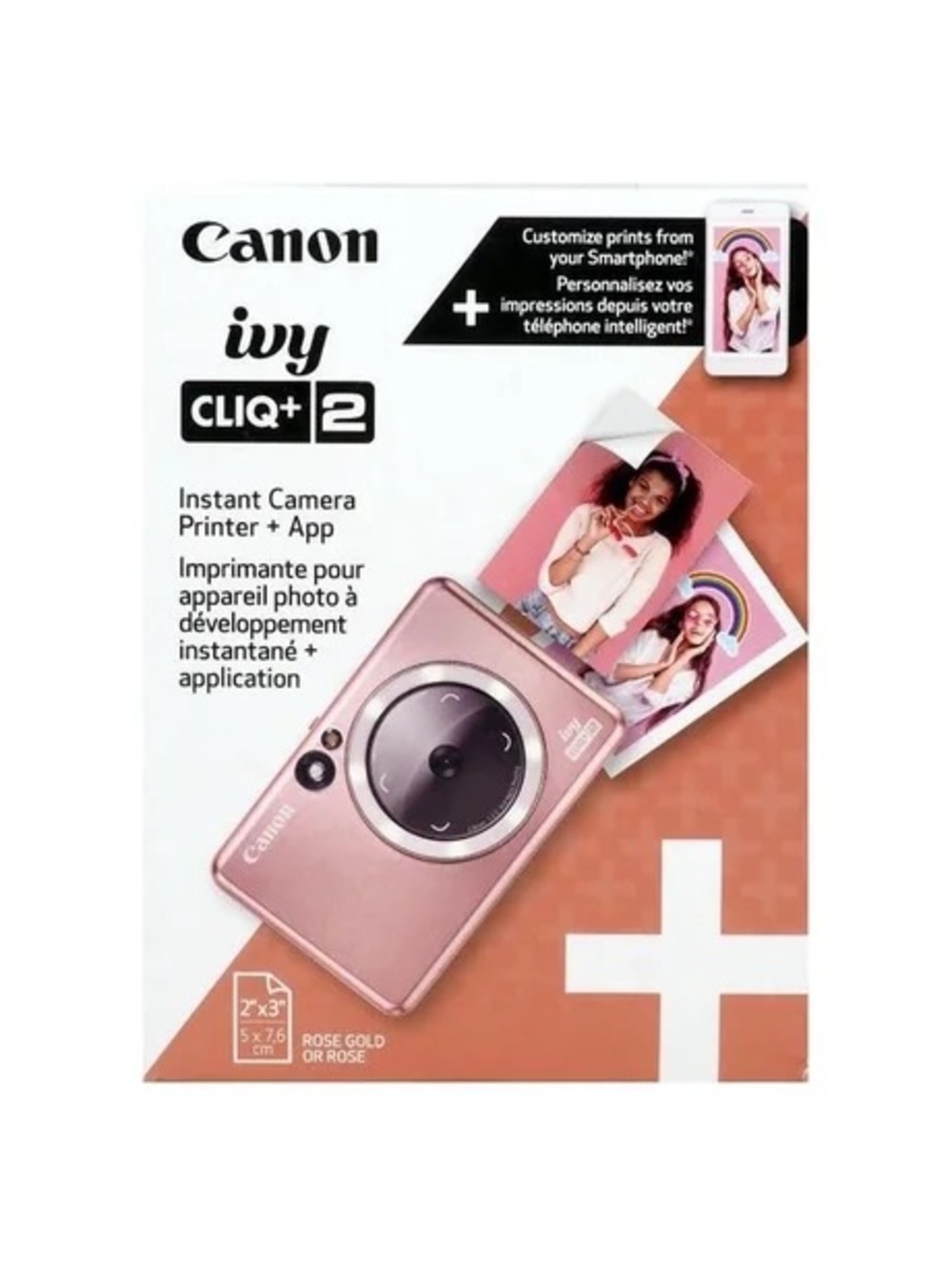 Canon IVY CLIQ+ 2 Rose Gold Camera with Prints NWT
